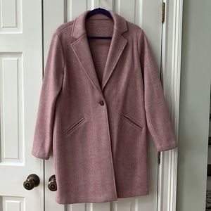 Pink Winter Coat- Herringbone and Houndstooth. Sample Sale Find!